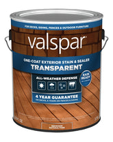 Valspar VL1028081-16 Stain and Sealer, Transparent, Red Natural, Liquid, 1 gal